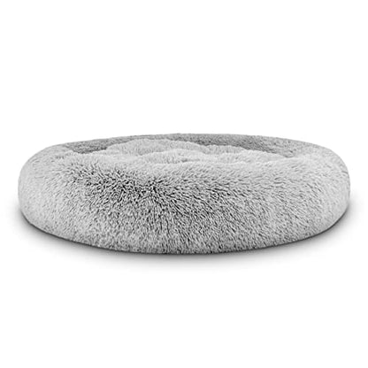 The Dog’s Bed Replacement Zip Cover for Calming Plush Donut Dog Bed, Silver Grey Fur, XL - color: Silver Grey Fur, size: Spare Cover (XL)