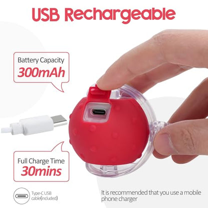 Interactive Cat Toys Ball for Indoor Cats, 2025 New Generation Automatic Moving Ball Toy with Elastic Mesh Tail, Chirping & Obstacle Avoidance and Motion Activated, Red【Rechargeable】 - color: Red
