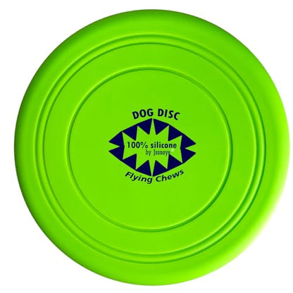 100% Silicone Flying Disc for Dog Training Soft Safe 7 Inches 3 Pack Durable in Green Blue, Red Color
