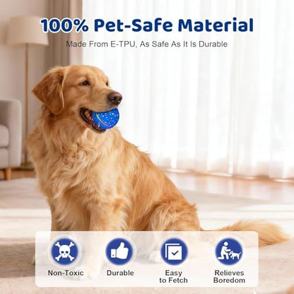 Interactive Dog Toys Dog Ball for Small Medium Dogs – 3 Smart Play Modes Bouncing Interactive Pet Toy, Durable E-TPU Material with RGB Lights, Self-Rolling Toy to Relieve Dog Boredom and Anxiety
