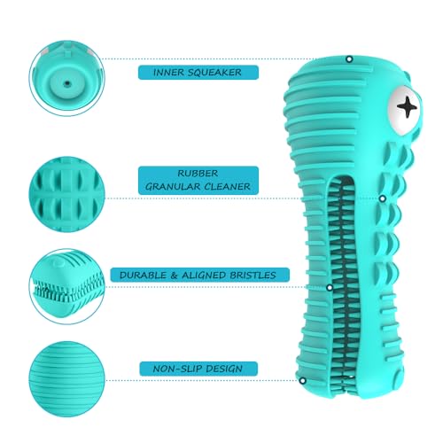 Cutiful Dog Toys for Aggressive Chewers Large Medium Breed, Indestructible Dog Chew Toys, Squeaky Interactive Tough Extremely Durable, Dogs Toothbrush Toys to Keep Them Busy - color: blue