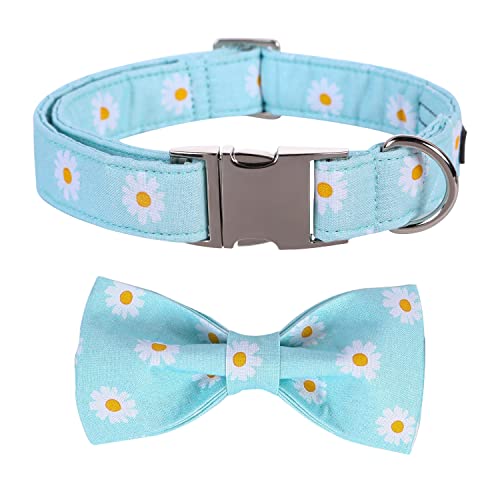 Maca Bates Summer Daisy Flower Dog Collar with Bow Bowtie for Dogs Adjustable Breakaway Bows Tie Bloom Flowers Collars Birthday Gift for XS Small Medium Large XL for Girl Boy Puppy Cat Pets - color: Summer-Bow Tie-Sunflower, size: XS