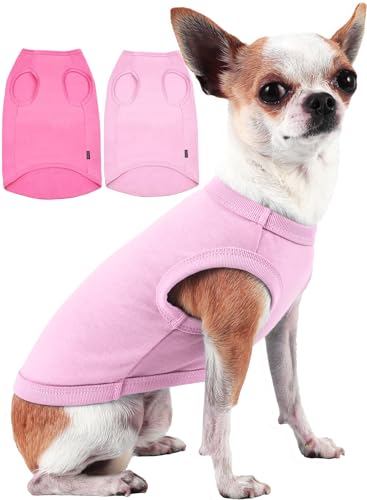 Dog Shirts for Small Puppy Chihuahua, Blank Plain Pink Dogs Shirt for Cats, XS Pink Rose - color: Pink & Rose, size: X-Small