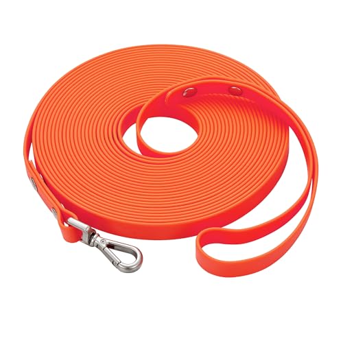 Waterproof Long Dog Training Leash 6ft Outdoor PVC Dog Leashes Great for Large Medium Small Dog Training Lead,Beach,Yard,Play,Camping(Orange - color: Orange, size: 6ft