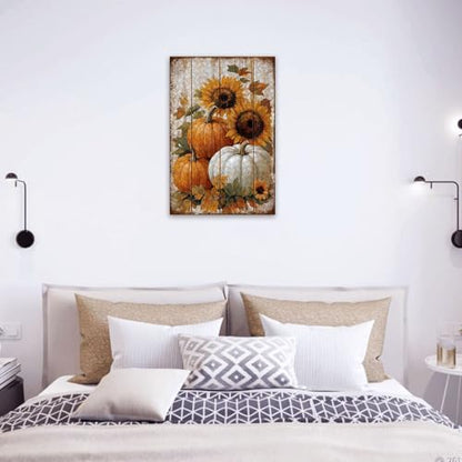300 Pieces Jigsaw Puzzles for Adults, Fall Sunflower Pumpkin Rustic Wood Art Puzzle, Stress Relief Concentration Training Brain Teaser Puzzle 15.7x11 Inch - color: Wooden Puzzle10, size: 300 Piece pcs