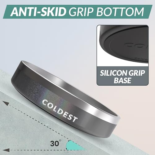 Coldest Dog Bowl - Anti Rust Metal, Non Slip, 3 Layers Insulated Stainless Steel Dog Bowls - Spill Proof & Heavy Duty - Water Bowl for Dogs, Cats & Pets, Dish Washer Safe (21 oz, Stardust Glitter) - color: Stardust Glitter, size: 21 oz