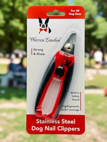 Warren London Dog Nail Clippers for Small Medium & Large Dogs – Professional Pet Nail Trimmer with Stainless Steel Blade, Safety Guard & Non-Slip Ergonomic Handle for Safe Easy Grooming - style: All Dog Sizes
