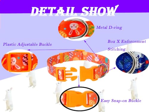 Medium Dog Collar Easter, Adjustable Quick Release Dog Collar Set 3/4 inch - color: Easter, size: M