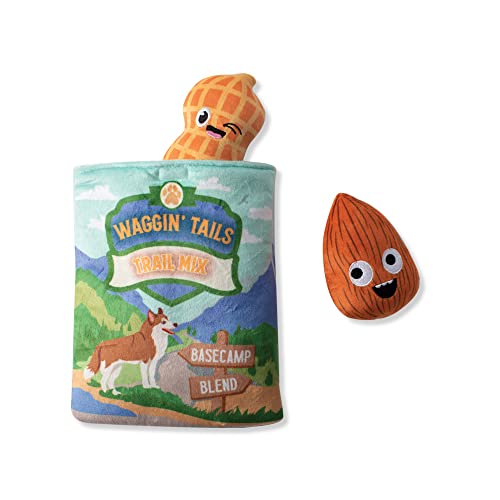 Fringe Studio Hide & Seek Plush Burrow Dog Toy Set, WAGGIN Tail Trail Mix(289212), Multicolored - color: Waggin Trail
