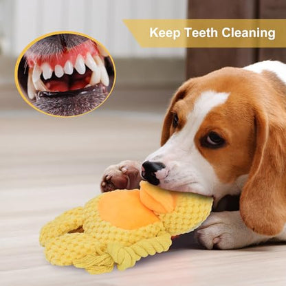 Dog Toys, Dog Squeaker Toys with Crinkle Paper, Stuffed Animal Dog Plush Chewing Toy, Cotton Rope Interactive Toys for Puppy, Small, Middle Dogs (Yellow Duck) - color: Yellow