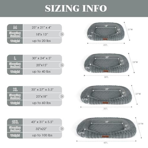 Cute Washable Dog Bed for Small Dogs -Soft Plush Calming Puppy & Cat Bed with Anti-Slip Bottom, Rectangle Anti-Anxiety Puppy Kennel Bed with Handle, 25" x 21" x 4",Grey - color: Warm Gray, size: 25"L x 21"W x 4"Th