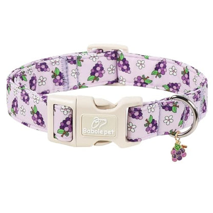 Summer Dog Collar Cute Grape Dog Collars for Puppy Small Dogs - Lightweight Adjustable Boy Girl Dogs Everyday Collar with Quick Release Buckle XS - color: Cute Grape, size: XS