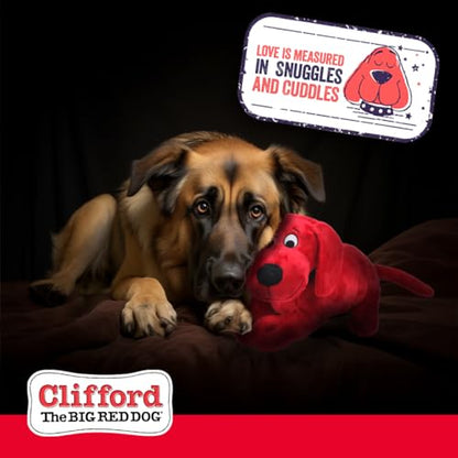 Clifford® Snuggle Buddy Plush Dog Toy | Cozy Dog Stuffed Animals Play Toy for Medium to Large Dogs | Comfort, Squeakers, Crinkle, Interactive Bonding - color: Red