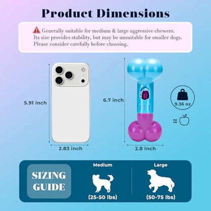 Bully Stick Holder for Medium/Large Dogs - Anti-Choking, Prevents Swallowed Ends - Nylon Dog Chew Toy - Dishwasher Safe, Pink - color: Blue