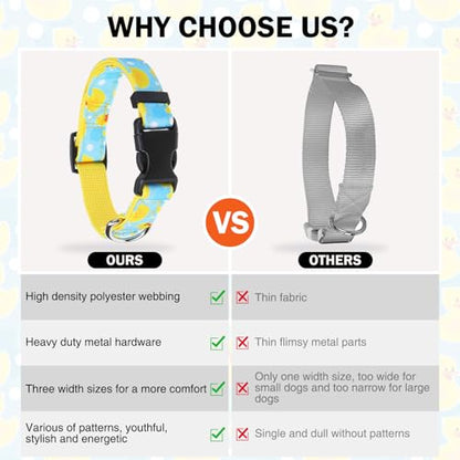 Dog Collar and Leash Set, Adjustable Dog Collars for Small Medium Dogs Boys Girls, Soft Durable Nylon Collar and Matching Leash, Cute Puppy Collars,Yellow - color: Yellow duck, size: Small(Neck:11.8"-16.2")