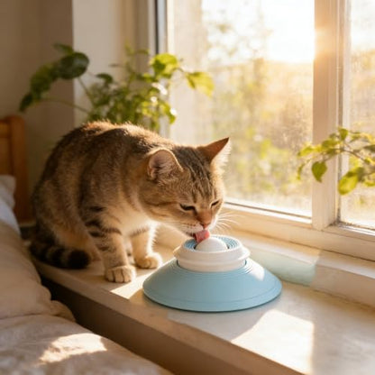 Slow Feeder Cat Bowl, Cat Food Bowl with Cat Lick Ball, Licking A Ball Add More Fun Bowl, Cat Slow Feeder Bowl, Slow Down Eating Speed and Add More Fun for Your Cats. - color: W*2PCS