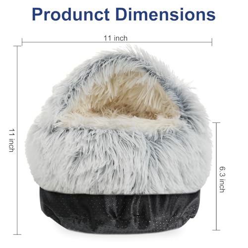 Soothing Guinea Pig Hideout, Doughnut Guinea Pig Bed with Hooded Cover, Washable Hamster Rabbit Bunny Bed, Washable Round Cave Beds for Small Animal Bunny Rabbit Hideout (Grey) - color: Grey