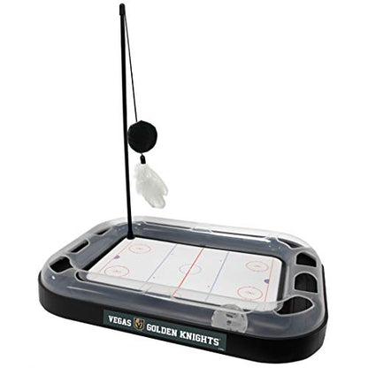 Pets First 5-in-1 NHL Las Vegas Golden Knights Hockey Field Cat Scratcher Toy with Interactive Cat Ball Bell in Tracks - color: Las Vegas Golden Knights