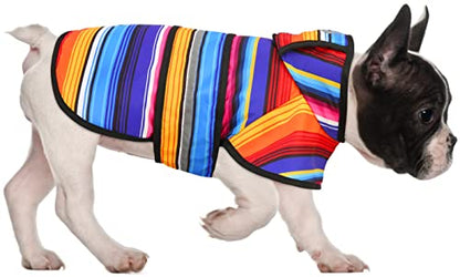 HDE Dog Raincoat Jacket Reflective Adjustable Hooded Pet Poncho Rain Coat with Leash Hole for Small to X-Large Dogs Baja Stripes - S - color: Baja Stripes, size: Small