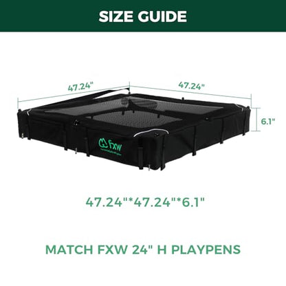 FXW Homeplus Indoor Dog Playpen with Square Mesh Top Cover for Escape Prevention, 24 Inch 8 Panels Heavy Duty Dog Pen for Puppies and Small Dogs, White│Patented - size: 24"H (White)