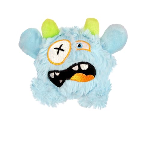 Squeaky Plush Pet Toy Ball, Dental Care, Skin-Friendly and Soft and Relieve Stress, Little Monster Plush Ball Toy Suitable for All Breeds (Sky Blue,Small) - color: Sky Blue, size: Small