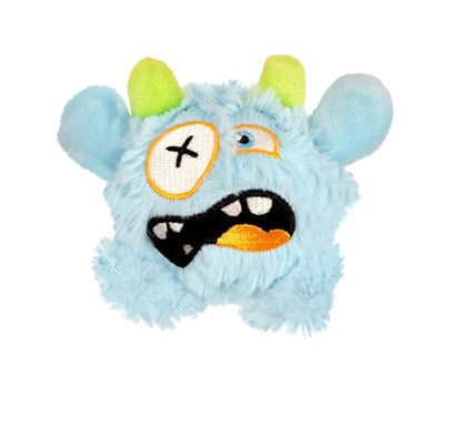 Squeaky Plush Pet Toy Ball, Dental Care, Skin-Friendly and Soft and Relieve Stress, Little Monster Plush Ball Toy Suitable for All Breeds (Sky Blue,Small) - color: Sky Blue, size: Small