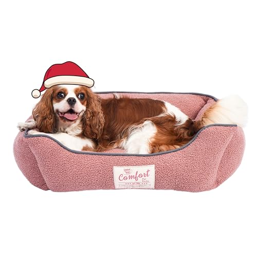 FluffyDream Dog Bed for Small Dog, Super Soft Pet Bed Furniture, Suitable for Dogs Up to 30lbs, 24'' x 20'', Blush - color: Blush