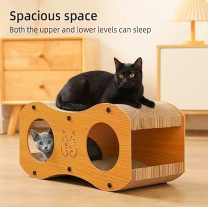 Cat Scratcher | Cardboard Cats Scratcher House | 23-Inch Cat Scratcher for Indoor Cats | Wavy Scratcher for Play, Scratch and Rest | Kitten Scratching Board Pad