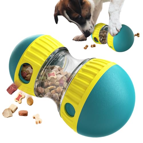 BSISUERM Dog Puzzle Toy Adjustable Treat Dispensing Ball Food Dispenser Tough Slow Feeder Puppy Enrichment Training Toy Pet Interactive Chase Toys for Small Medium Large Dogs to Keep Them Busy, Green - color: Green