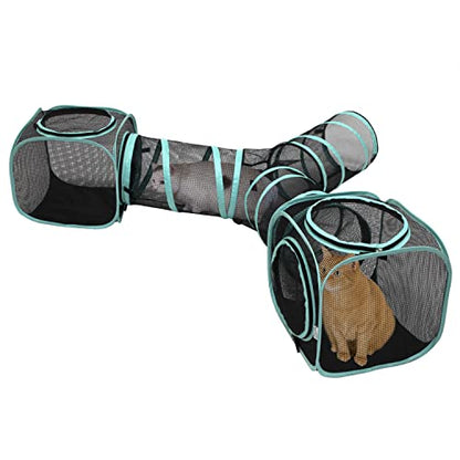 Kitty City Outdoor Catio Furniture and Play Kits for Cats, Three Way Tunnel - color: F) 3-Way Tunnel/Tent Combo