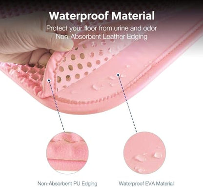 WePet Cat Litter Mat, Kitty Litter Trapping Mat, Honeycomb Double Layer Mats, No Phthalate, Urine Waterproof, Easy Clean, Scatter Control, Catcher Litter Tray Box Rug Carpet - color: #13 Blossom Pink