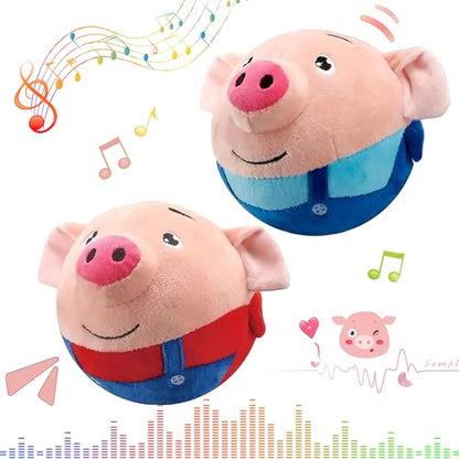 Active Moving Pet Plush Toy,Puppy Dog Toys to Keep Them Busy2026 New Small Dog Dog Squeak Toys,Interactive Dog Toys,Plush Toys for Dogs,Talking Moving Ball Toy (Red Pig-2PC) - color: Red Pig-2PC