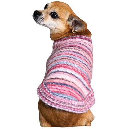 Blueberry Pet Dog Christmas Sweater - Award-Winning Cozy Knit Dog Clothes | Large Warm Dog Sweater, 22" Back, Gradient Dip Dye | Stylish Puppy Warmer, Machine Washable Holiday Wear - color: Raspberry Blend, size: 22 inch (Pack of 1)