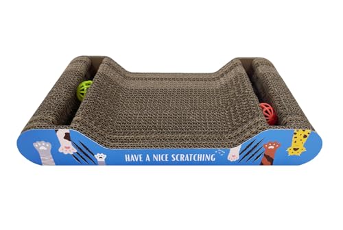 Cat Scratcher Cardboard | Reversible Corrugated Scratch Pad | Eco-Friendly | Durable | for Indoor Cats | Includes Catnip