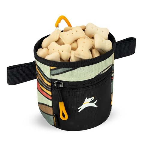 OllyDog Goodie Treat Bag, Dog Treat Pouch, Waist Belt Clip for Hands-Free Training, Magnetic Closure, Dog Training and Behavior Aids, Three Ways to Wear (Ventura '73) - color: Ventura '73