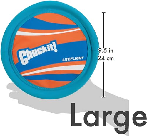 Chuckit! Lite Flight Dog Fetch Toy, Large (10 Inch Diameter) (Pack of 12) - color: Blue/Orange, size: 10 in (Pack of 12)