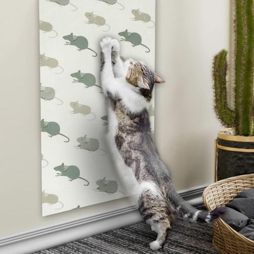 2 Pcs 40"x 16" Cat Scratcher Mat for Furniture Protector,DIY Mice Pattern Couch Protector from Cat Claws,Anti Cat Scratch Protector Mat for Floor,Sofa,Wall,Couch Corner and Cat Tower - color: MICE