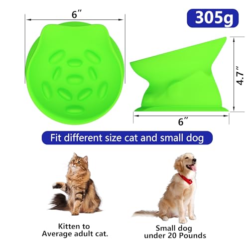 Slow Feed Cat Bowl, Elevated Cat Food Dish with Tilted Design, Dual-Use for Dry and Wet Food, Anti-Vomit, Anti-Choking, Easy to Clean - color: Green, size: Big