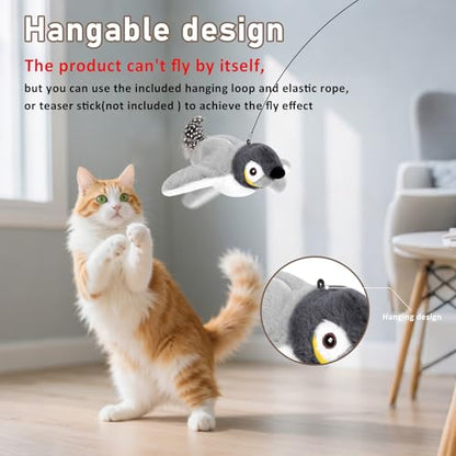 Cat Toys Flapping Birds with Catnip Bags, Rechargeable Interactive Exercise Kitten Toy Kicker Indoor, Lifelike Birdie Tweets, Enrichment Moving Wings Cat Exercise Chirping Toys for All Breeds Cat Dog - color: A2