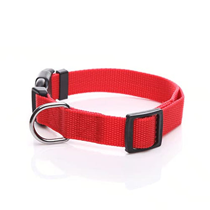 SALO Nylon Dog Collar, Adjustable Dog Collars for Medium Large Dogs, 1 Inch Wide (1" x 16-23", Red) - color: Red, size: 1"x 16-23"