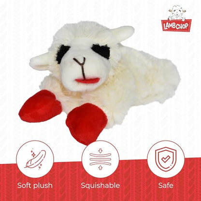 Multipet Lamb Chop Dog Plush Toy - Squeaky Toy for All Dogs - Extra Soft Plush - Stuffed Animal Dog-Toy for Cuddling & Playing - Cute Pet-Toy (6",Cream),(Pack of 3) - size: 6" (Pack of 3), style: White