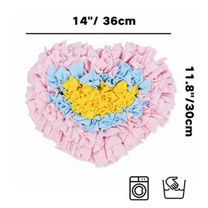 GoFika Small Dogs Slow Feeding Snuffle Foraging Mat Cloth for Puppies and Pets (14" x 11.8") Interactive Puzzle Feeder for Stimulation and Nosework (Pink)