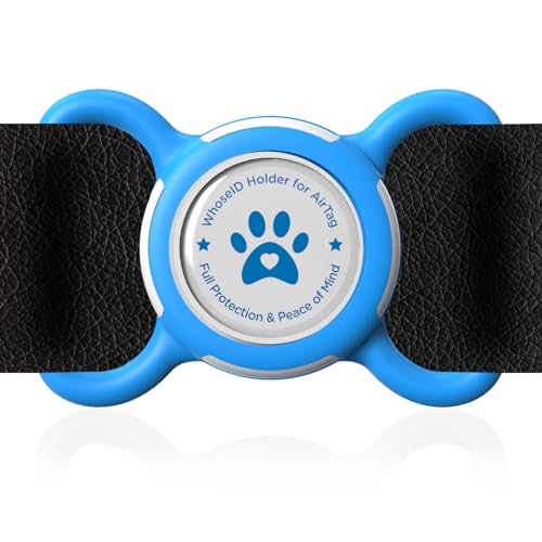 Airtag Dog Collar Holder, Durable & Lightweight Airtag Case, Slide-on Waterproof Protective Air Tag Holder for Dog Collar - for Dogs and Cats (Blue, Large) - color: Blue, size: Large