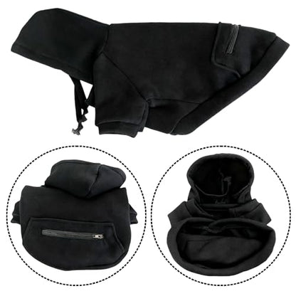 Jecikelon Pet Dog Cold Weather Coat with Pocket Winter Dog Hoodie Warm Puppy Clothes for Small Dogs Chihuahua Clothing (Small, Y02-Black) - color: Y02-Black, size: Small