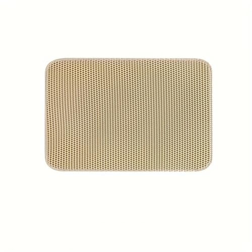 Large Cat Litter Mat with Advanced Honeycomb Double Layer Design, Urine Waterproof Easy Cleaning(Khaki,L-60X90cm) - color: Khaki, size: L-60X90cm