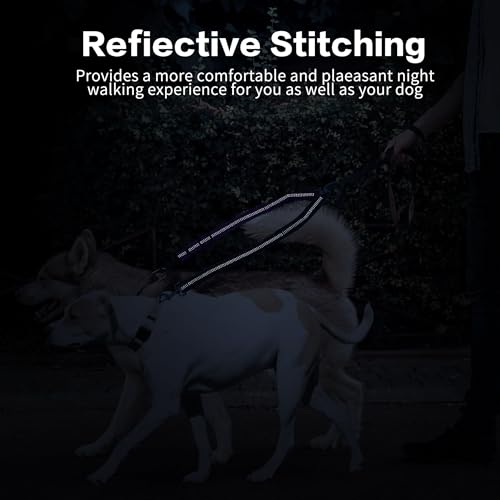 YAODHAOD Double Dog Leash,Two Dog Leash Splitter, No Tangle 360° Swivel Rotation Reflective Lead, Adjustable Length Bungee Heavy Duty Walking Training Dual Extension (Black + Purple) - color: Black + Purple
