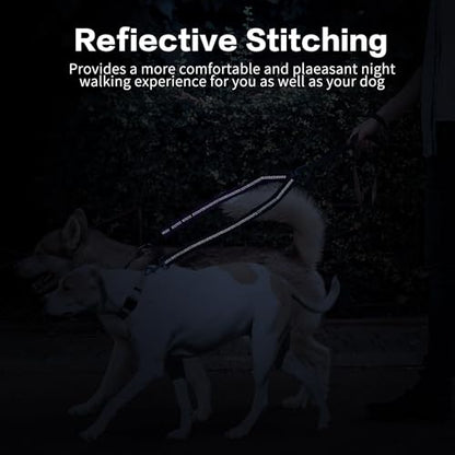 YAODHAOD Double Dog Leash,Two Dog Leash Splitter, No Tangle 360° Swivel Rotation Reflective Lead, Adjustable Length Bungee Heavy Duty Walking Training Dual Extension (Black + Purple) - color: Black + Purple