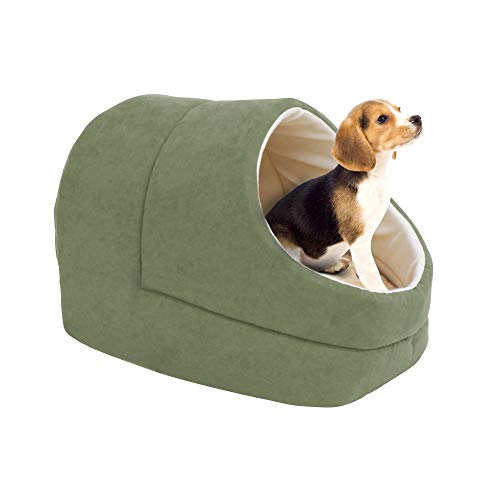 4 in 1 Self Warming Burrow Cat Bed, Pet Hideway Sleeping Cuddle Cave (Sage Green-2) - color: Sage Green-2