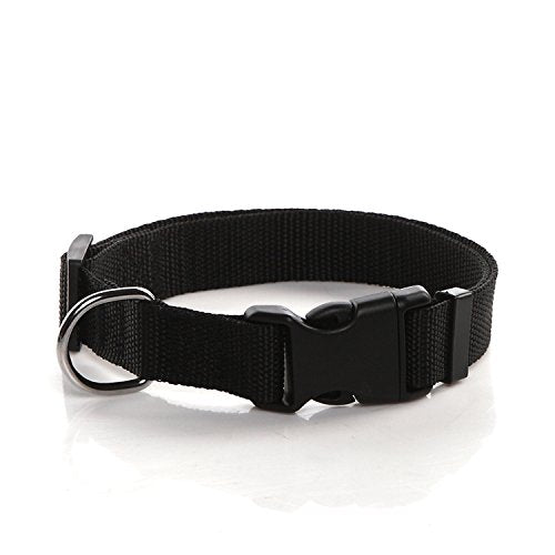 SALO Nylon Dog Collar, Adjustable Dog Collars for Medium Large Dogs, 1 Inch Wide - color: Black, size: 1"x 16-23"