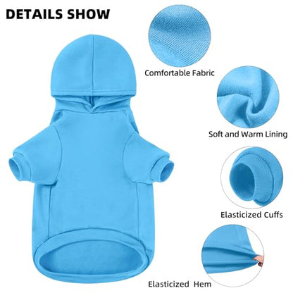 Dog Sweater Dog Hoodie Cold Weather Coat Hooded Sweatshirt for Puppies,Cats, Small Medium Large Dogs (Blue(I Love My Dad), Large/X-Large)